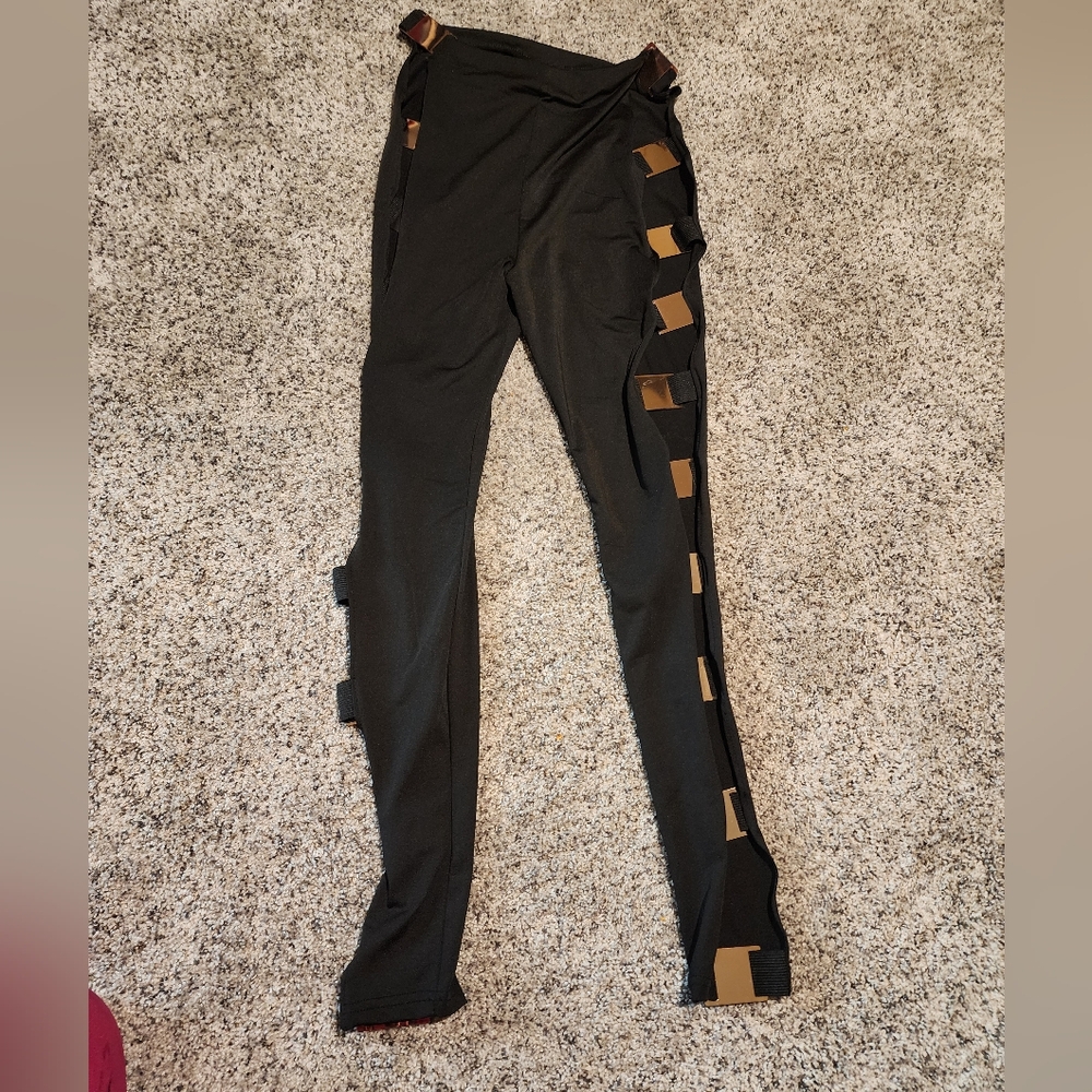 Leggings Fashion Nova Gold Sras Women's Pants Size XL good condition - Picture 6 of 11